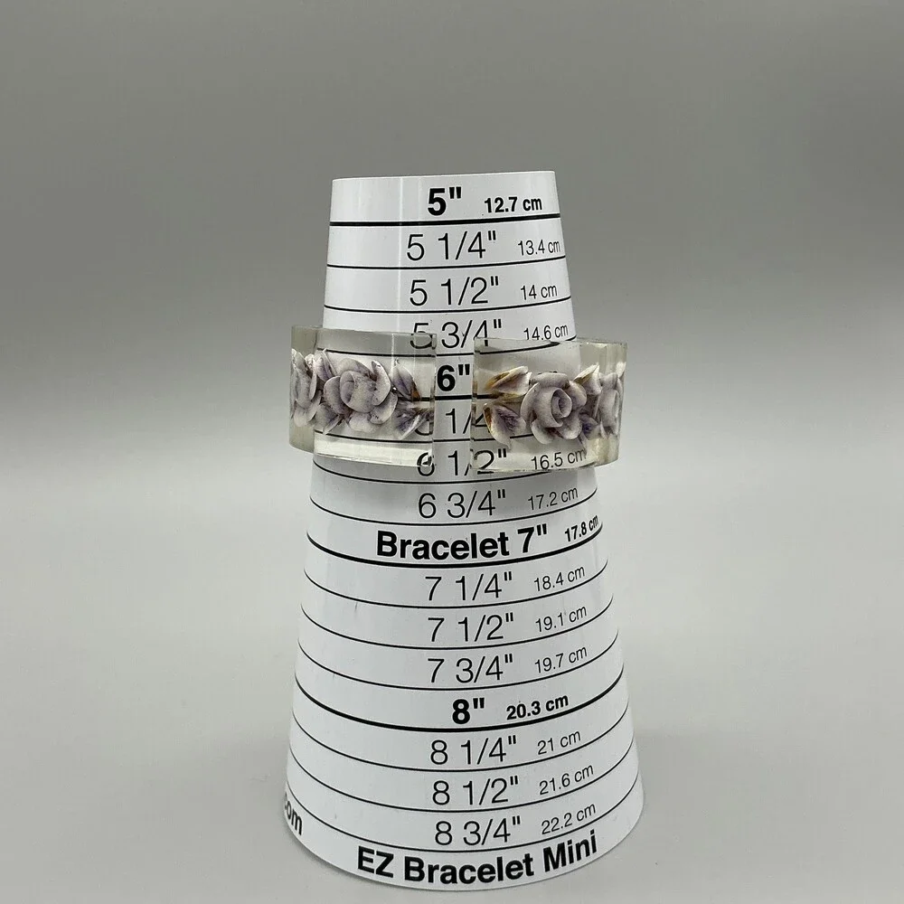 Joan Rivers Womens Watch 24mm Purple Dial Clear Floral Gold Tone New Battery